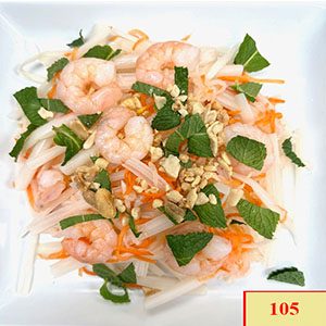 105. GỎI NGÓ SEN TÔM - LOTUS ROOT SALAD, MINT LEAVES WITH SHRIMP, PICKLE, PEANUT